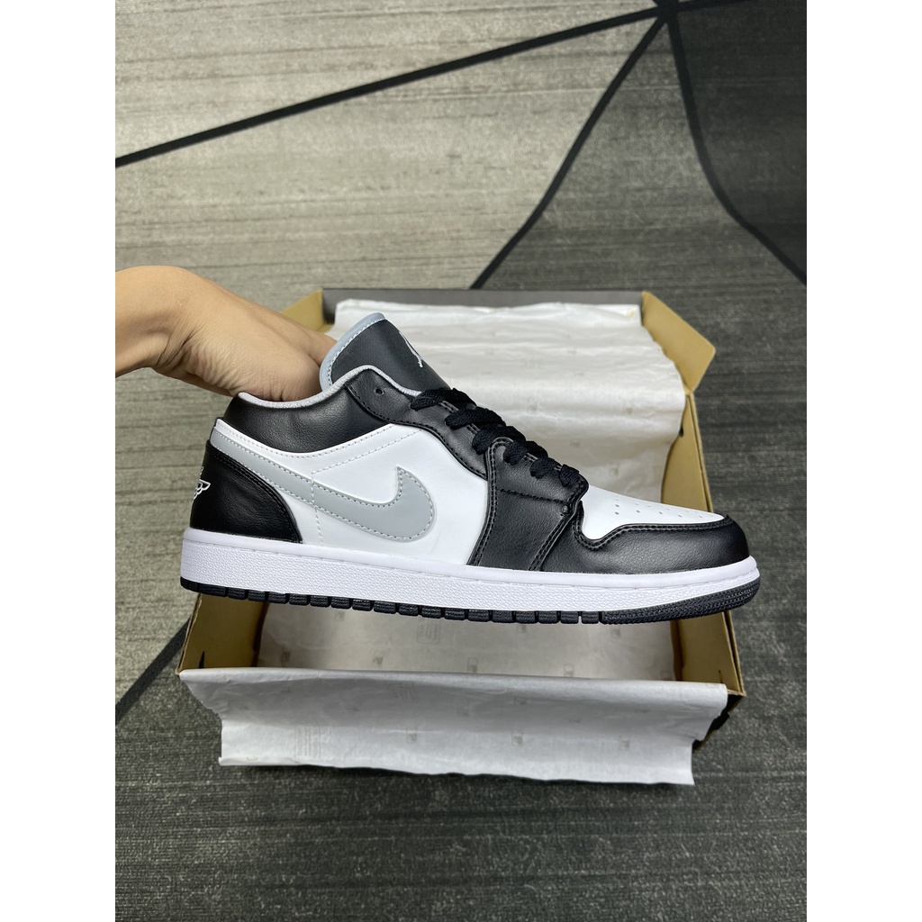 Giày Nike Air Jordan 1 Low Grey Black lưỡi gà đen - Bản cao cấp nhất