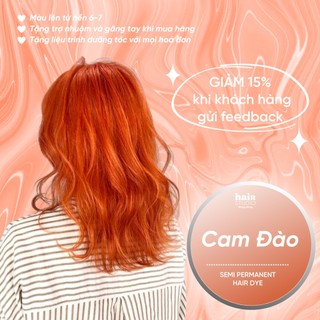 (Tặng Bodymist) Combo nhuộm tóc màu cam đào (tặng trợ nhuộm và găng tay)