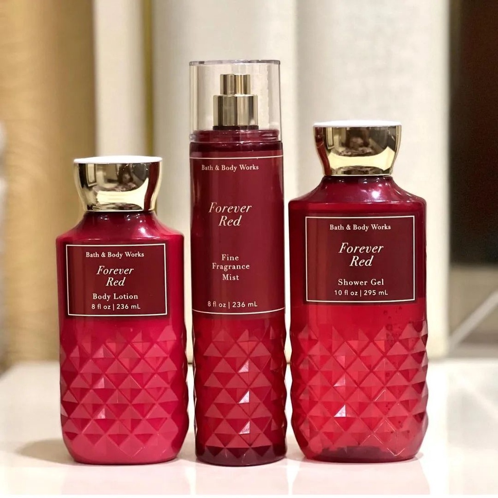 Forever Red- Bộ Body mist Xịt Thơm Sữa tắm Dưỡng thể Kem tay chăm sóc toàn thân Bath & Body Works [Bill Mỹ Auth]