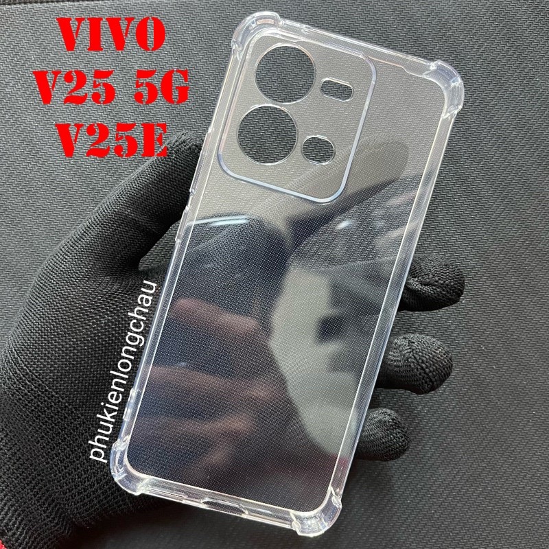 Ốp Lưng Vivo V25 5G / V25e Dẻo Trong Suốt Chống Va Đập Có Gù Bảo Vệ 4 Gốc Silicon Cao Cấp