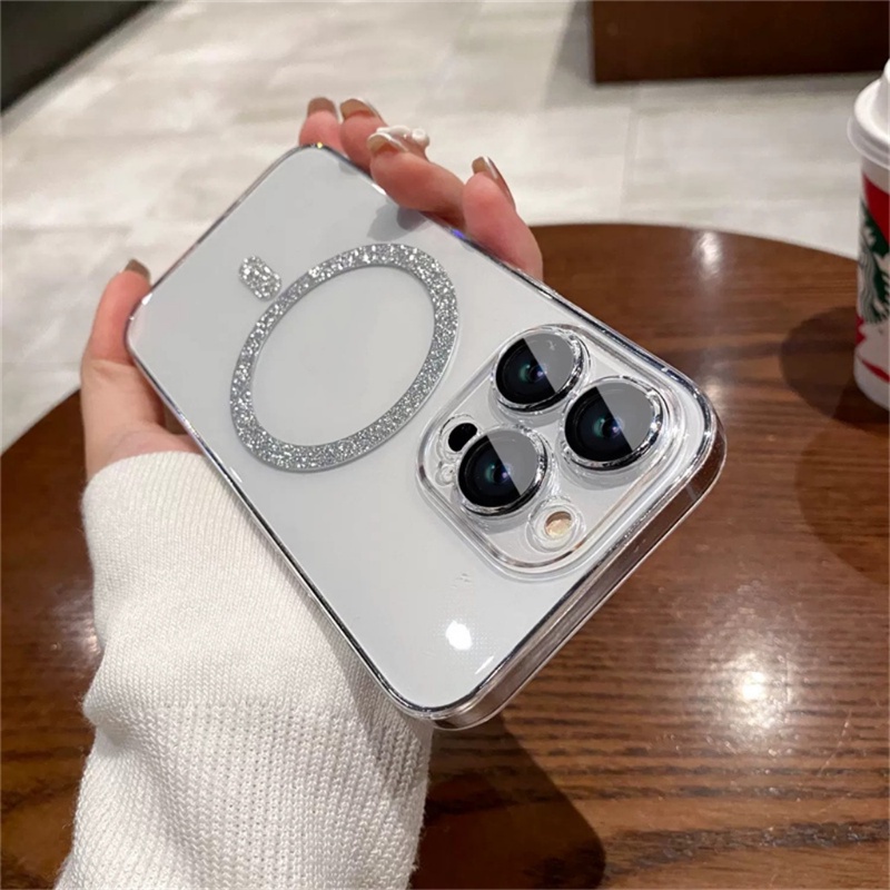 Sang Trọng Ốp Điện Thoại iPhone 14 13 12 11 Pro max 14 plus case ốp lưng iphone 14 13 12 11 promax Trong Suốt Mạ Từ Tính Chống Sốc Bảo Vệ Ống Kính Cho iP 12 13 14 Pro max 14plus