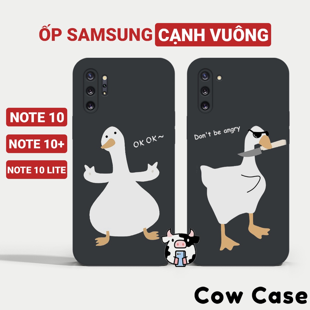 Ốp lưng Samsung Note 10 Plus/Lite, Note 10+ cạnh vuông Cowcase | Vỏ điện thoại SS galaxy bảo vệ camera toàn diện BC4