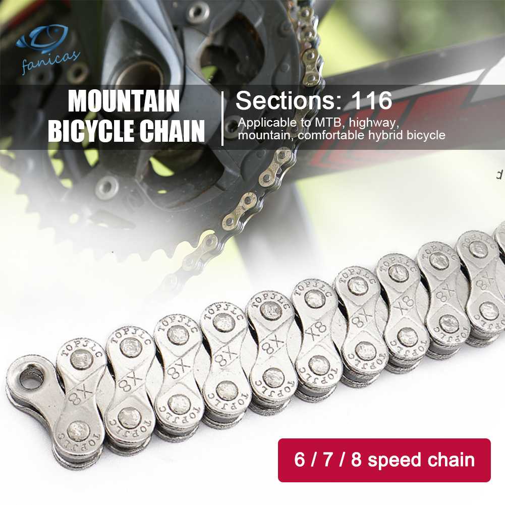 Mới Dây Xích Xe Đạp 116 Mắt Xích 1 / 2 x 2 / 32 inch 6 7 8 Tốc Độ Bằng Thép Carbon