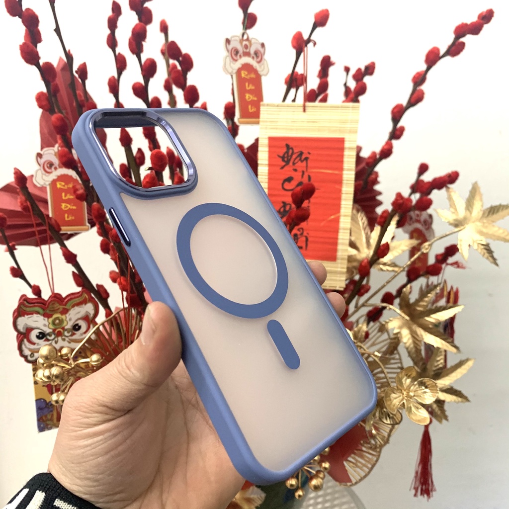ỐP Lưng Filada Nhám Viền Màu Hỗ Trợ Sạc Không Dây Mag.Safe Smart Phone 14 Pro, 14 Promax, 13 Promax chống sốc