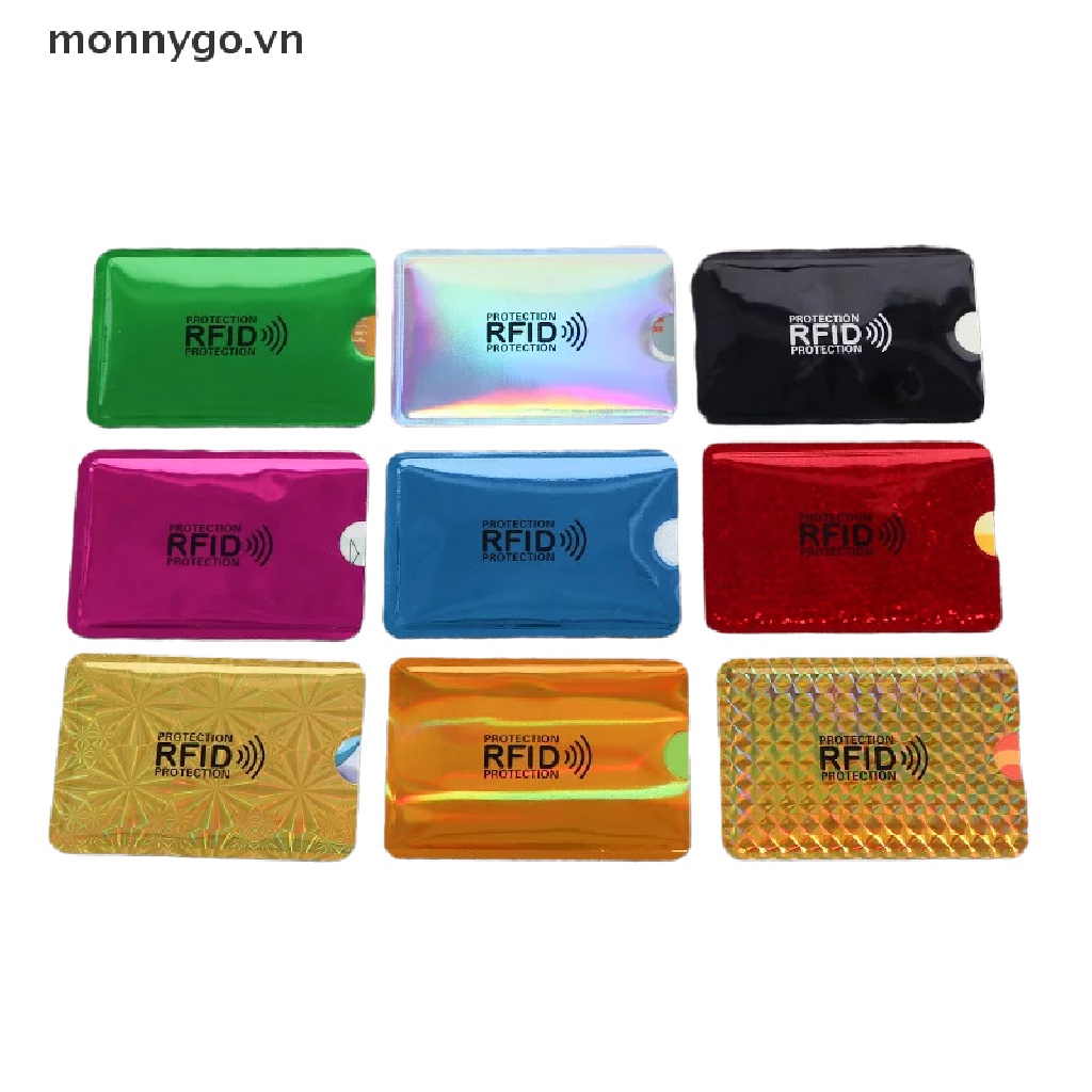 Monnygo Set 10 Bao Đựng Thẻ Tín Dụng Bằng Lá Nhôm Chống Rfid Bảo Vệ Thẻ Ngân Hàng E-Wallet Id Chống Thấm Nước Thiết Kế Mỏng Dễ Dàng Thành Ví Của Bạn