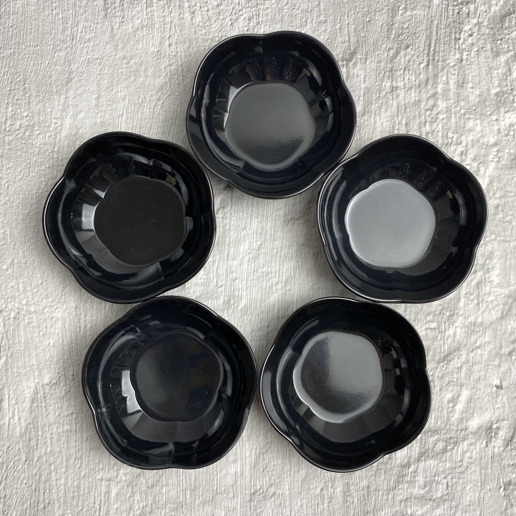 Chén đựng nước chấm,gia vị nhựa Melamine màu đen nhiều Size