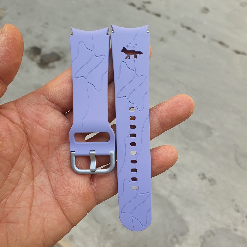 Dây Đồng Hồ Samsung Watch 4/ Watch 5 Bản Maison KITSUNE (Bản Con Cáo), Bản Đặc Biệt, Màu Tím, Size M
