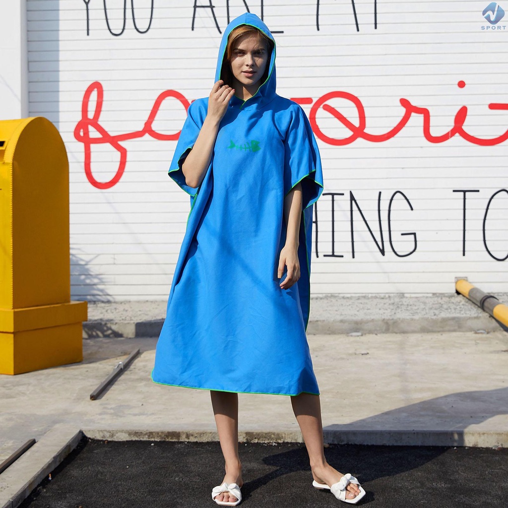 Khăn Tắm Đi Biển / Lướt Sóng Có Mũ Trùm Đầu Bằng Sợi Micro Cho Người Lớn