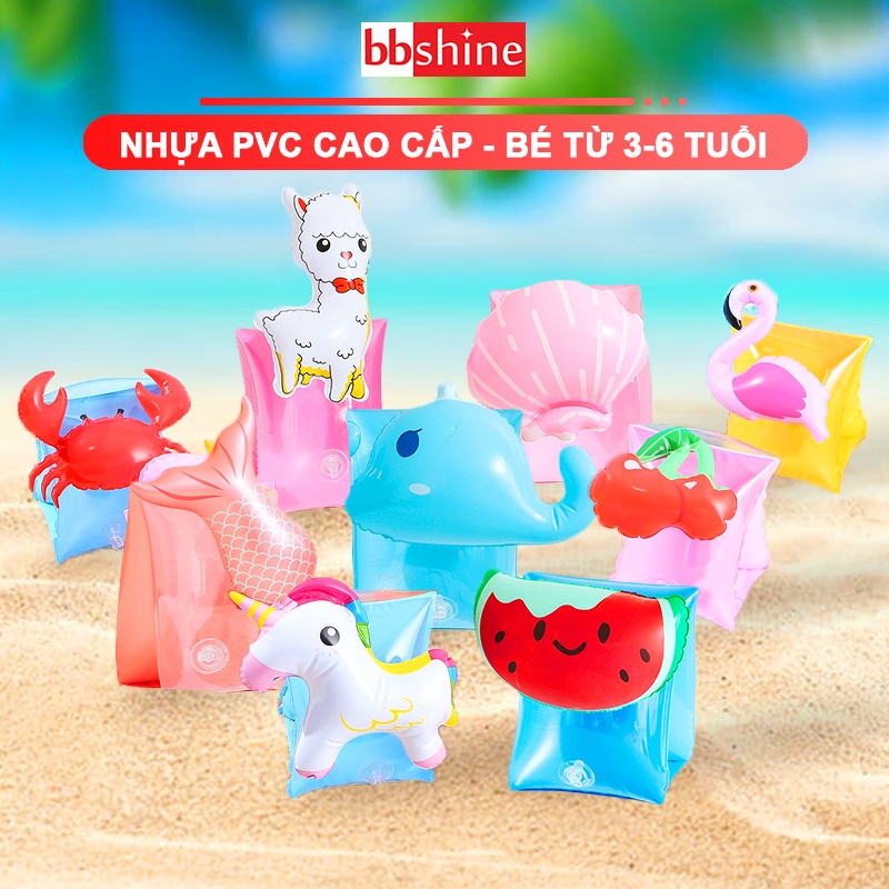 Phao bơi cho bé 3-6 tuổi cao cấp BBShine, Phao tay cho bé nhiều họa tiết ngộ nghĩnh – PB001