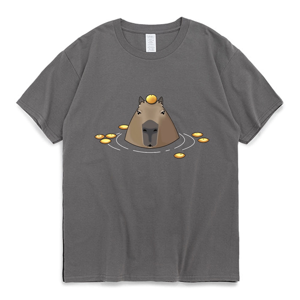 Áo Thun Cotton In Họa Tiết Hoạt Hình Capybara Nhật Bản Dễ Thương Vui Nhộn Cho Nam Và Nữ