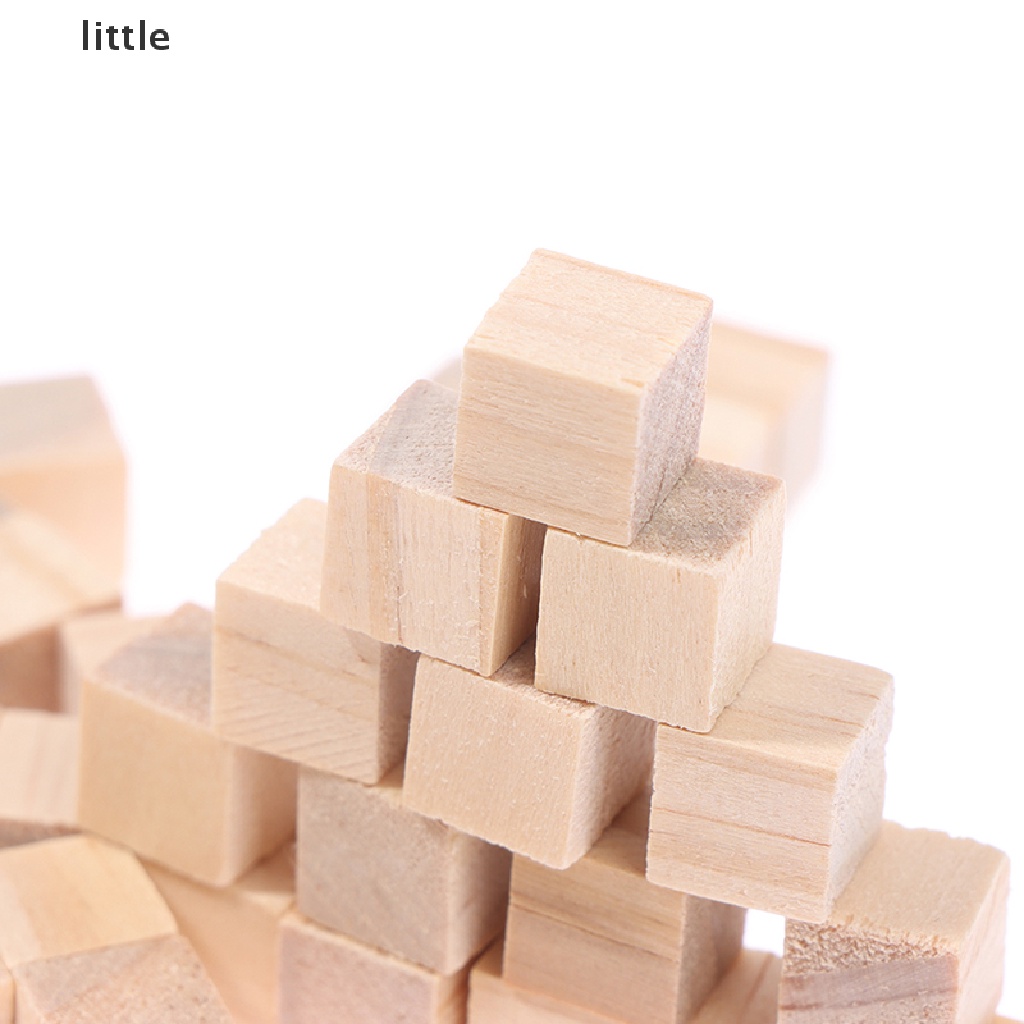 Set 100 Khối Gỗ Vuông Trơn Chưa Hoàn Thành Dùng Làm Đồ Gỗ DIY