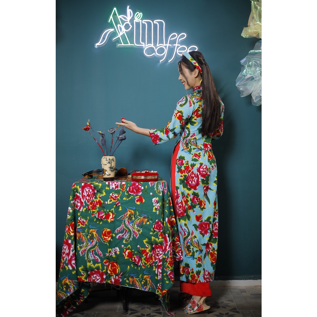 Áo dài chăn công đủ màu , áo dài tết, áo dài truyền thống, áo dài suông tôn dáng