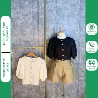 Áo croptop dvt thiết kế tay phồng c23