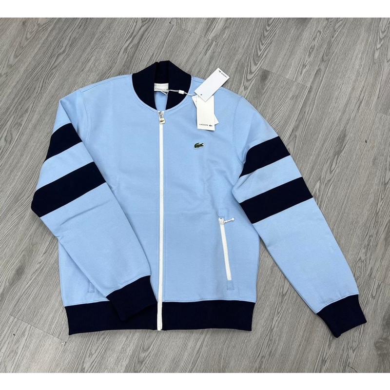 Lacoste Men’s Heritage Teddy Style Zippered Cotton Blend Sweatshirt