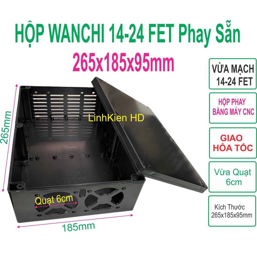 Hộp nhựa ABS Phay sẵn khoan sẵn WANCHI 265x185x95mm LinhKien HD