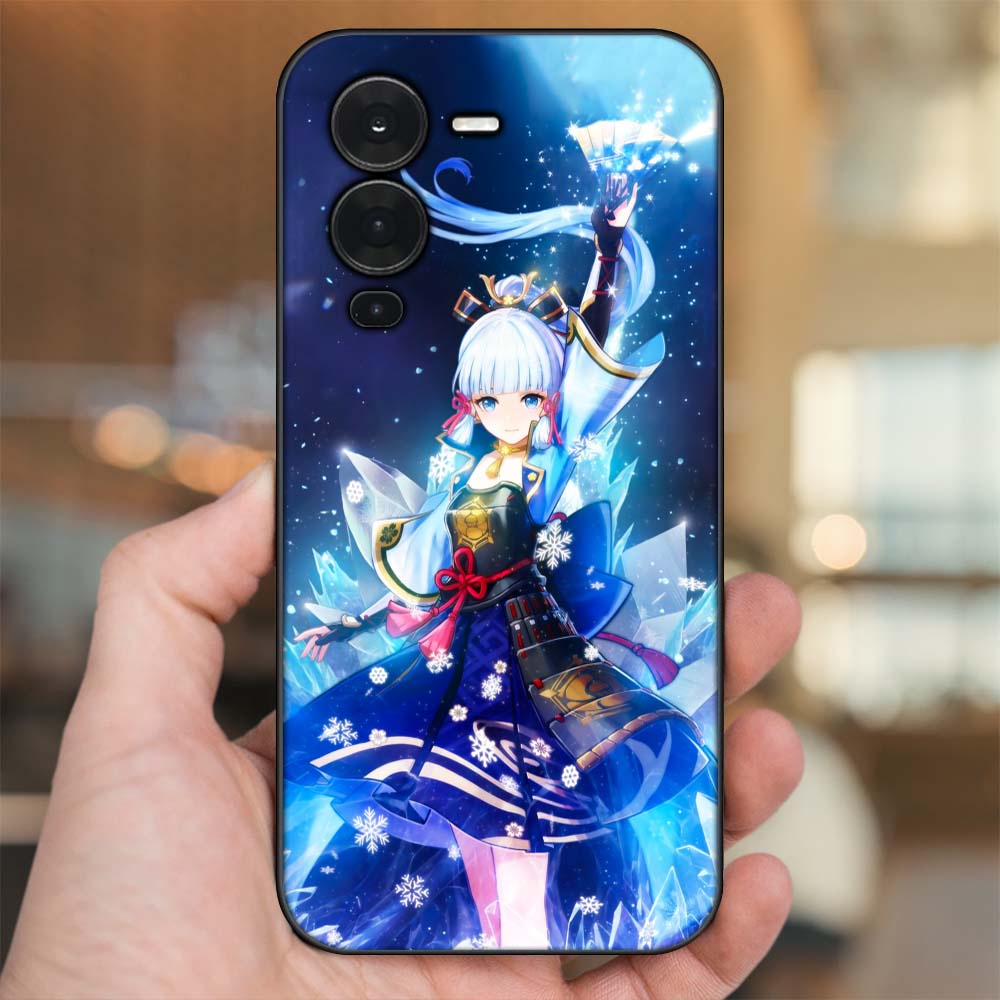 Ốp lưng Vivo V25 Pro viền đen in hình Ayaka Genshin Impact