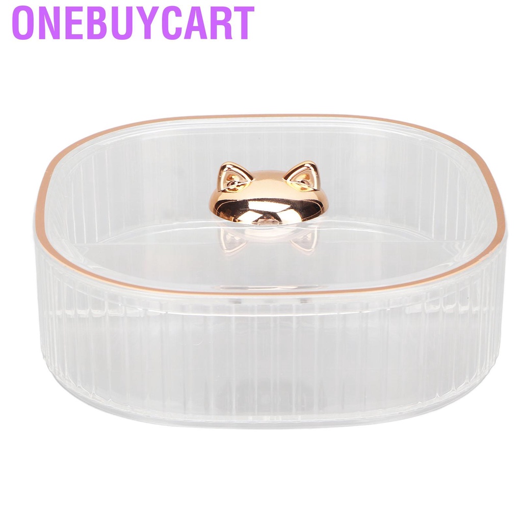 Onebuycart Jewelry Storage Box 3 Layers Stackable Elegant Transparent Space Saving Holder for Cosmetics Keys Snacks