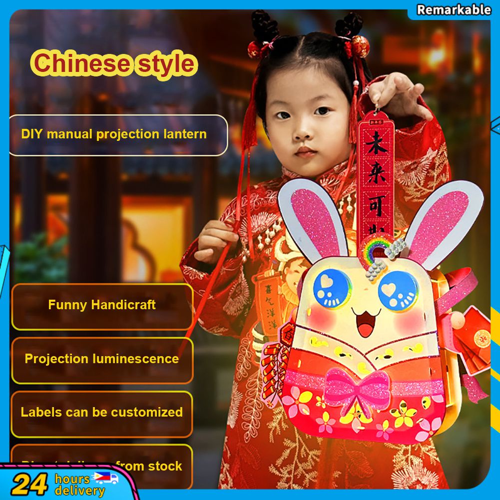 Hàng Có Sẵn Đèn Lồng Chiếu Sáng Hình Thỏ Năm Mới 2023 Đèn Lồng Ngựa Cầm Tay Tự Làm Cho Trẻ Em Đèn Lồng Giấy Hoạt Hình Trung Quốc Sang Trọng