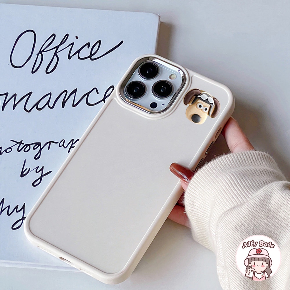 Ốp Điện Thoại TPU Mềm Mỏng Bóng Chống Sốc Hình Cún Phi Công 3D Cho IPhone 14 Pro Max 13 12 11 Pro Max X XS Max