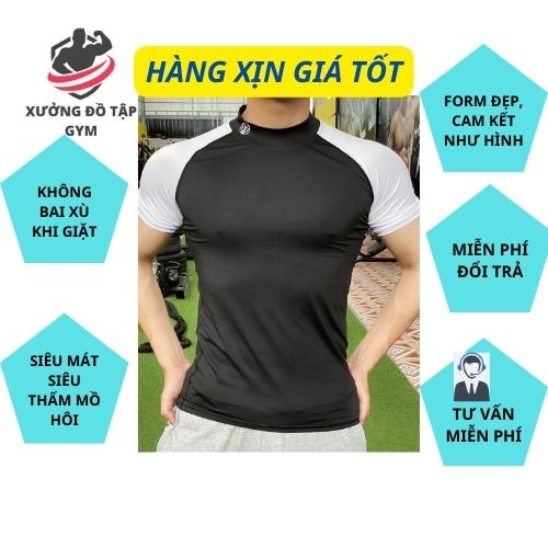 Áo Thể Thao Nam LA Sport  thun lạnh tập gym cổ tròn ngắn  tay vải thoáng mát co giãn chuẩn form Nam Tính