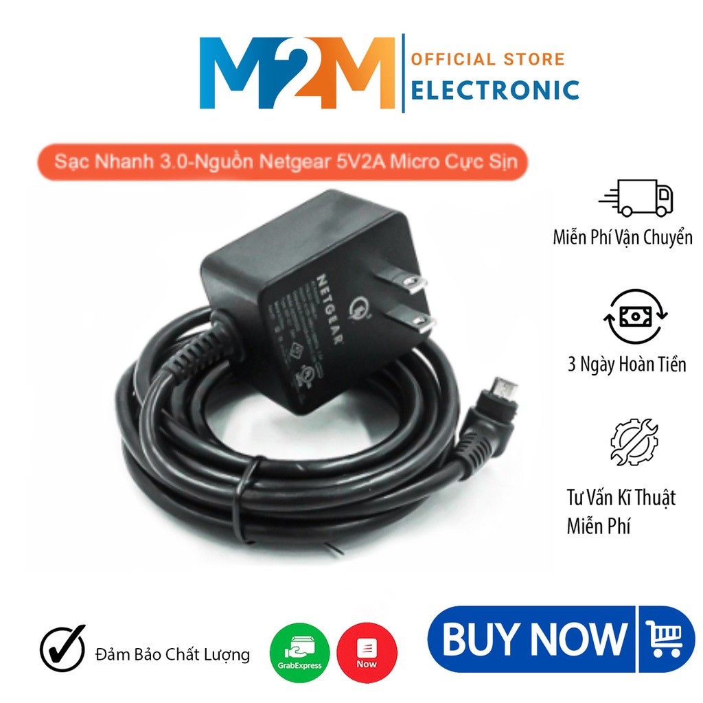 Nguồn Netgear 5V2A Micro Sạc Nhanh QuickChage 3.0 Nguồn 5v2a Quick charge 3.0 (xịn)