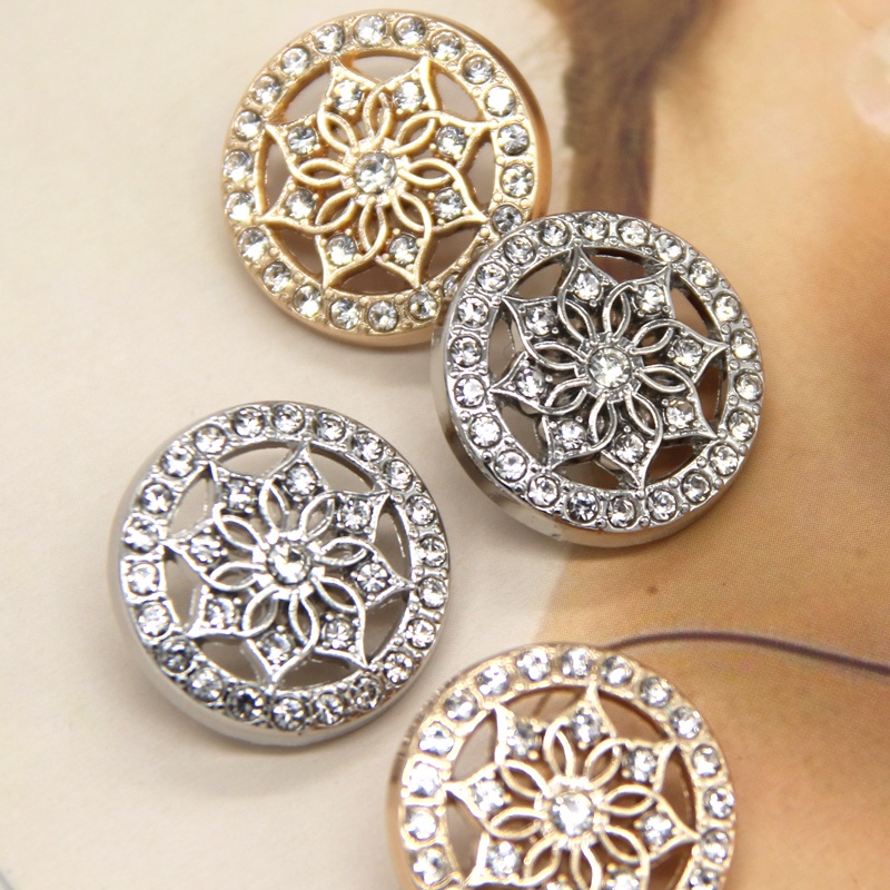 Set 6 Nút Áo Hình Bông Hoa 18 / 20 / 23mm Bằng Kim Loại Tiện Dụng