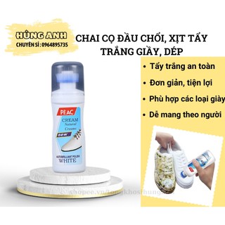 Chai cọ tẩy trắng giày plac, dép, túi xách, chai tẩy trắng có đầu cọ tiện lợi ha026