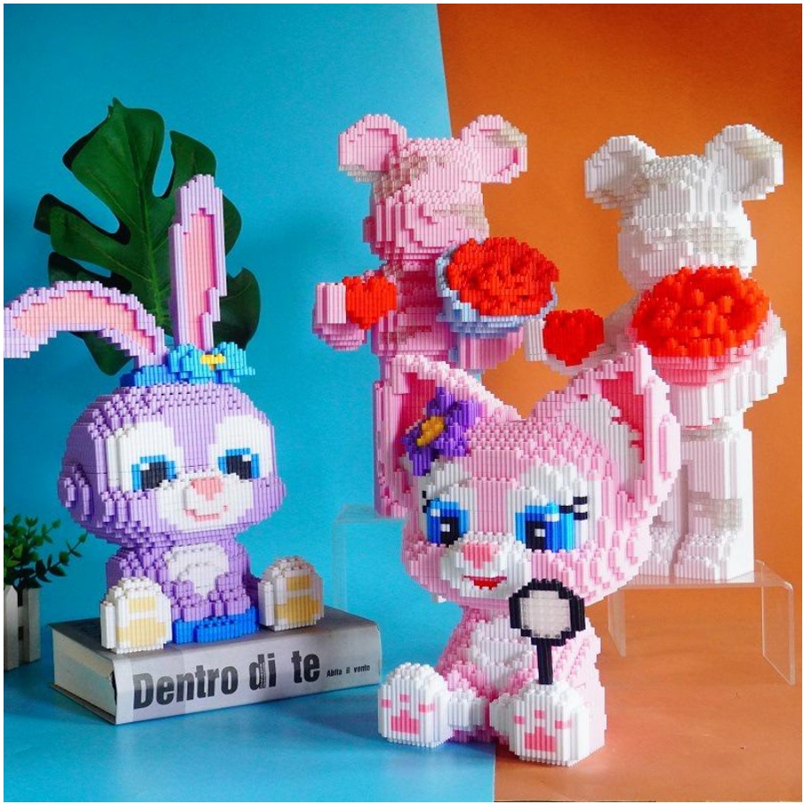 Mô hình lắp ráp đồ chơi xếp hình gấu bạo lực Bearbrick size lớn 32cm-36cm