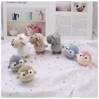 Móc khoá chim cánh cụt móc len