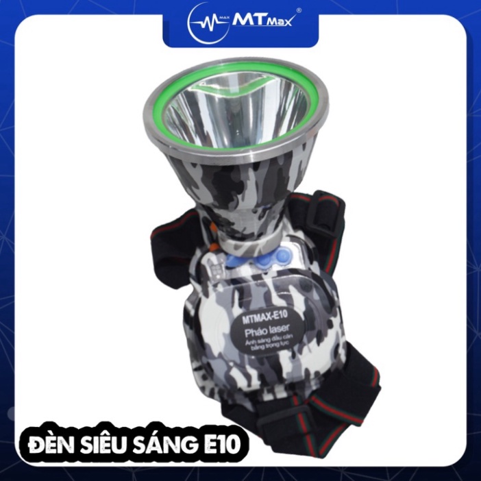 Đèn pin đội đầu đèn soi bắt côn trùng ếch nhái cào cào siêu sáng siêu xa pin trâu MTMAX E10