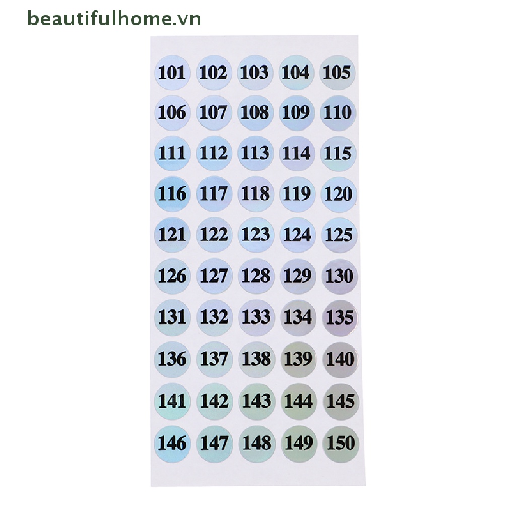Bộ 1-250 Nhãn Dán Đánh Dấu Số Màu Sắc Laser