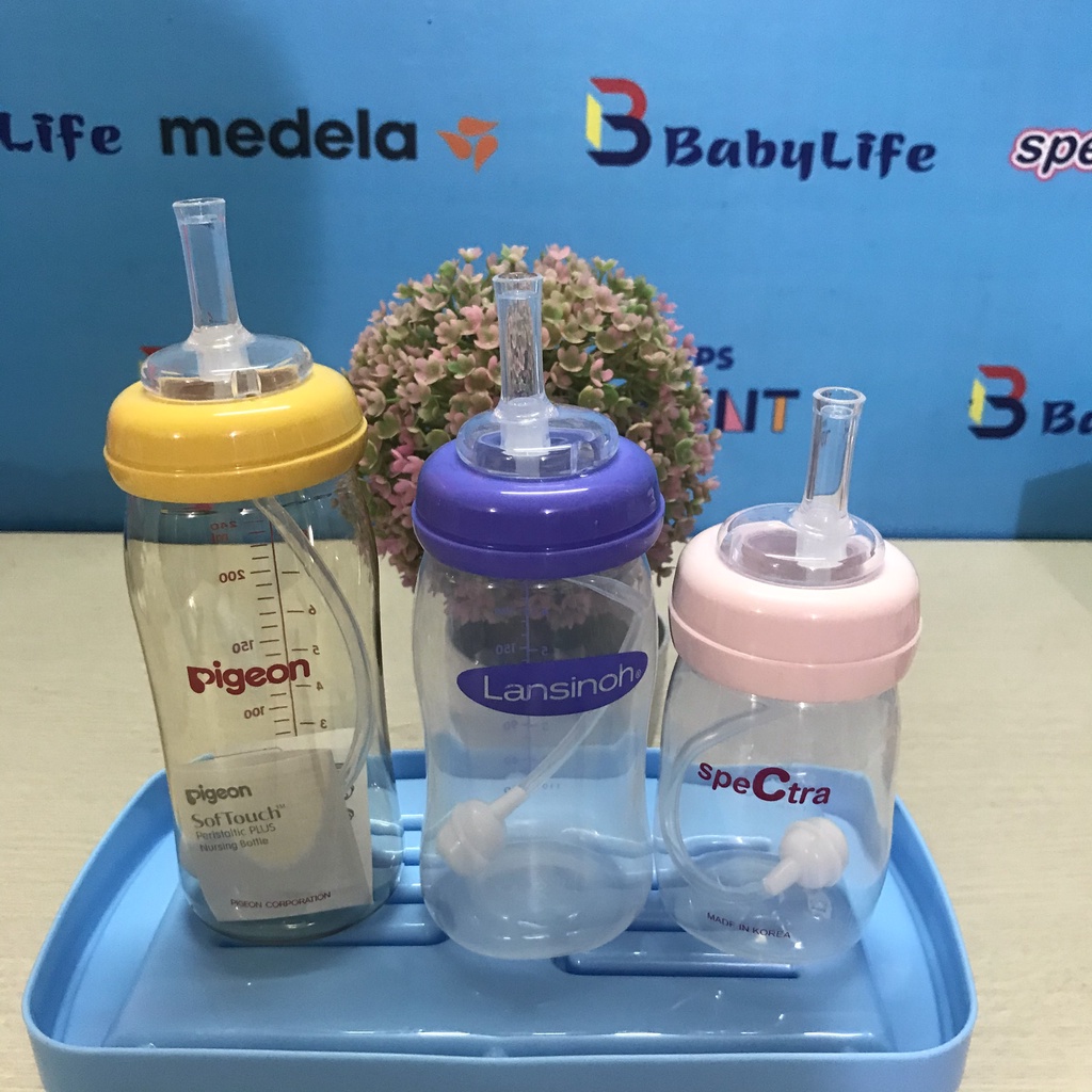Ống tập hút thay thế cho bình cổ rộng moyuum.Pigeon, Lansinoh, Babuu, GB baby, Kichi-Shop Uni Baby