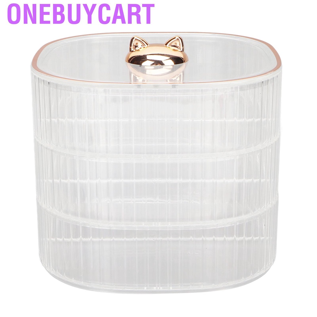 Onebuycart Jewelry Storage Box 3 Layers Stackable Elegant Transparent Space Saving Holder for Cosmetics Keys Snacks