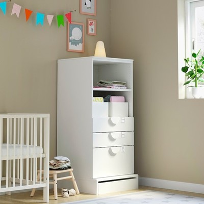 ZANOTTA, Tủ đựng đồ 2 tầng 4 ngăn kéo có tay nắm DRA_068, 60x63x136cm, tủ gỗ Scandi Home