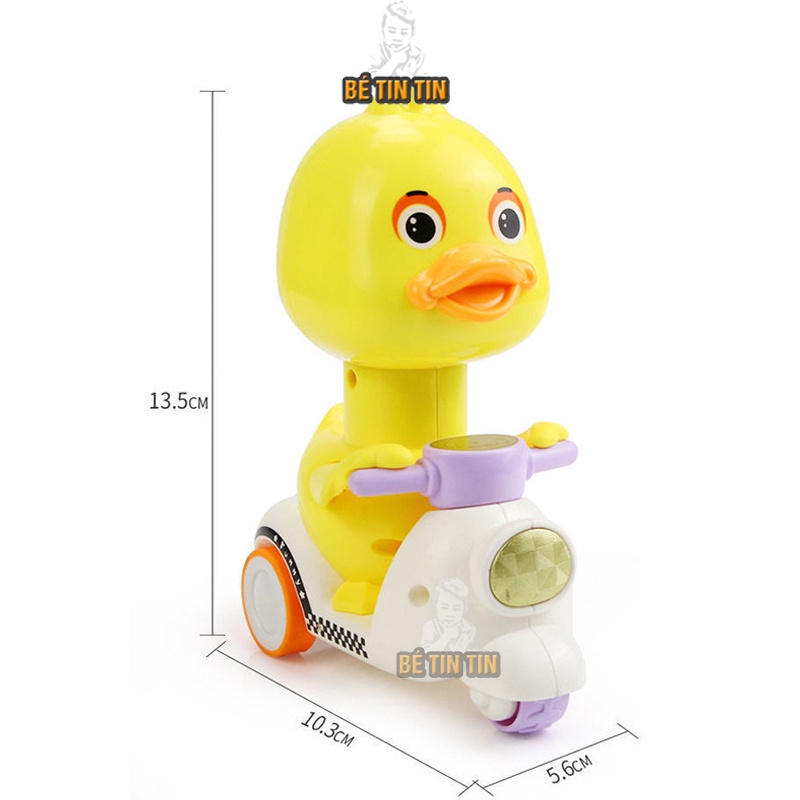 Đồ chơi vịt chạy xe máy Vespa, Vịt chạy xe máy, ấn đầu vịt là vịt chạy