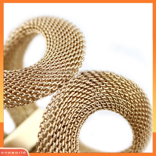 Vòng Tay Dạng Lưới Bản Rộng Bằng Hợp Kim Thời Trang Cho Nữ