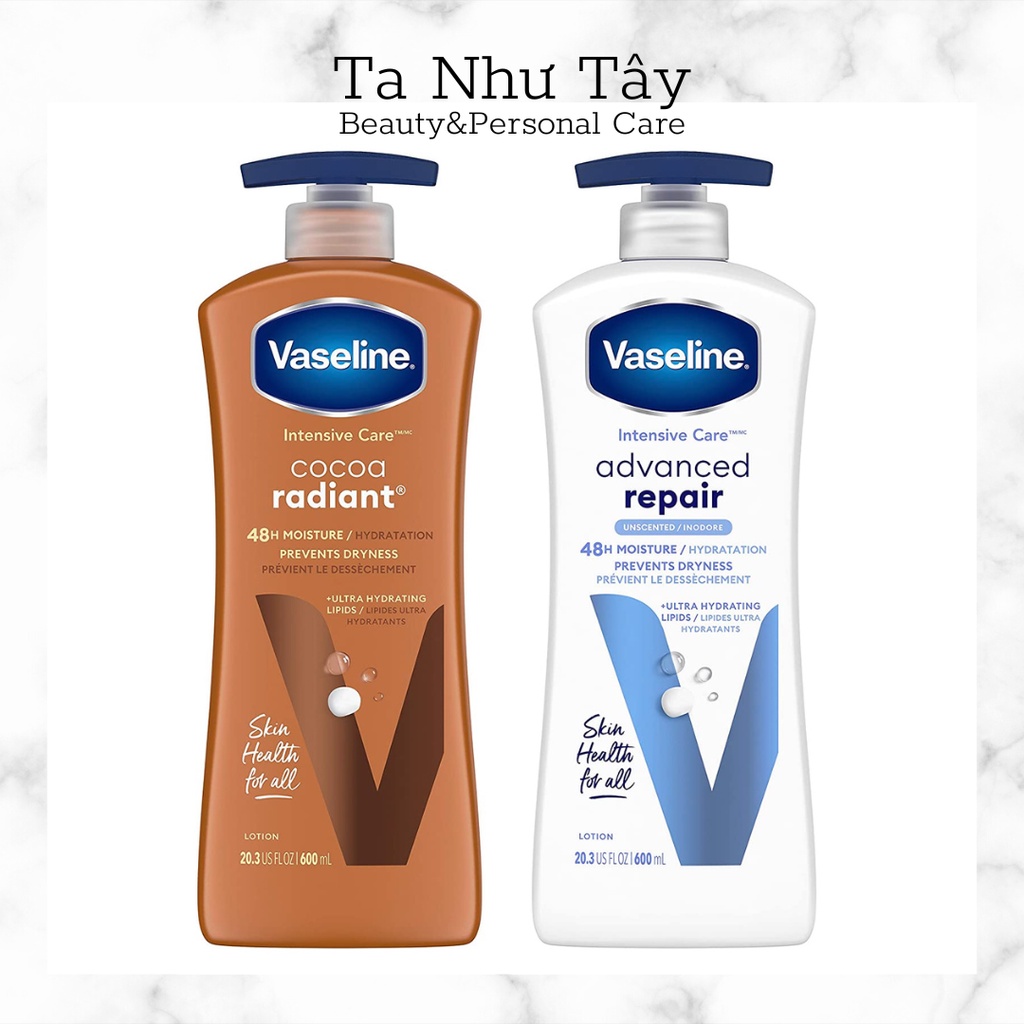 Sữa Dưỡng Thể Vaseline Intensive Care Body Lotion (bản Mỹ) 600ml