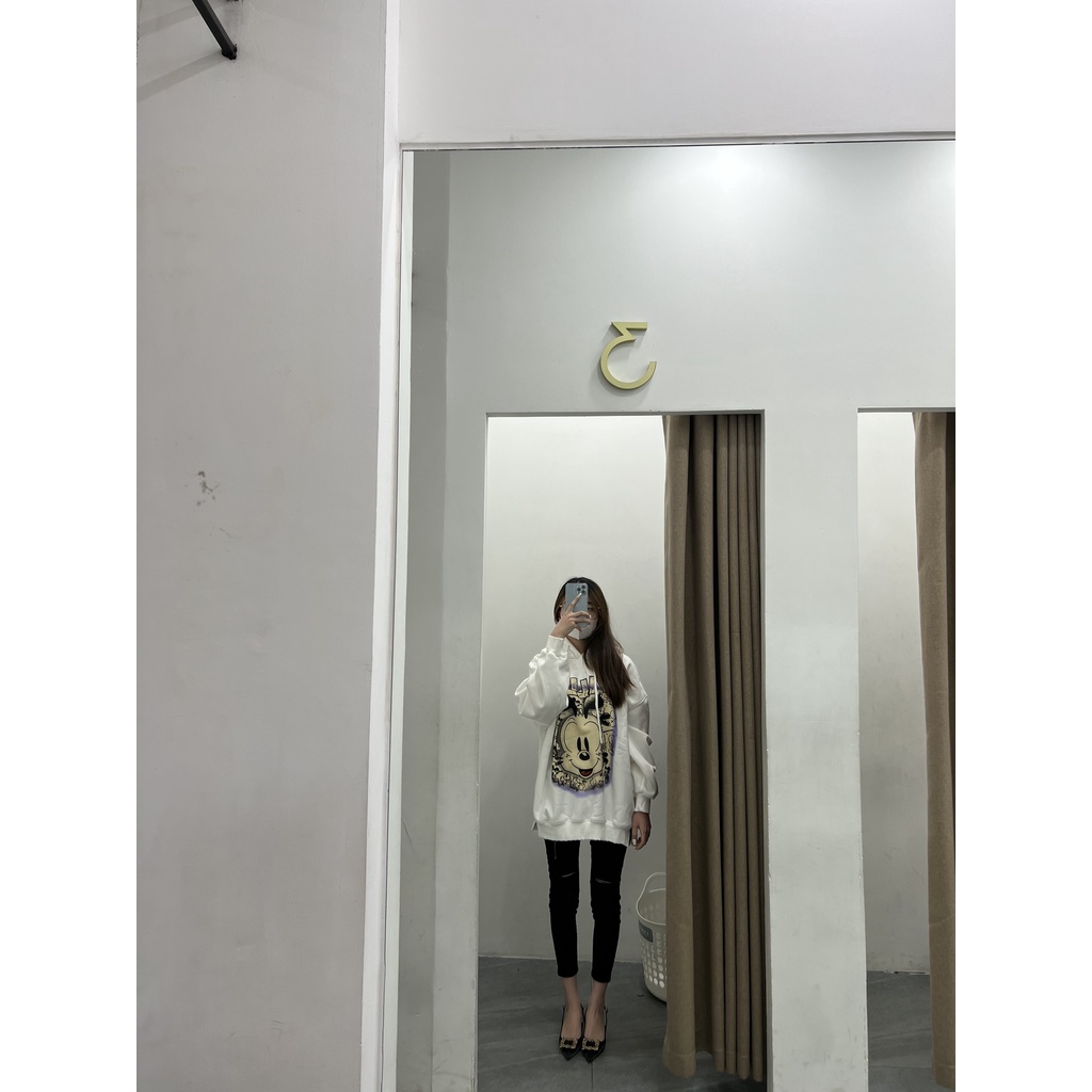 Áo Hoodie form rộng hình mickey style Hàn Quốc