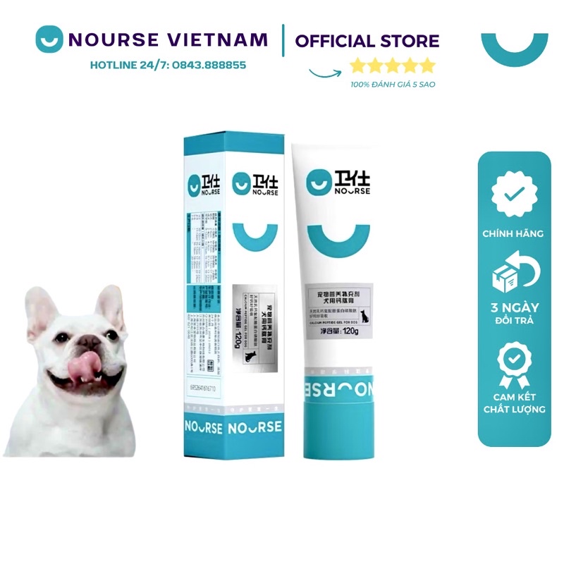 Gel canxi cho chó Nourse 41 Gel dinh dưỡng cho chó bổ xương khớp ngừa hạ bàn VN41 (120g)
