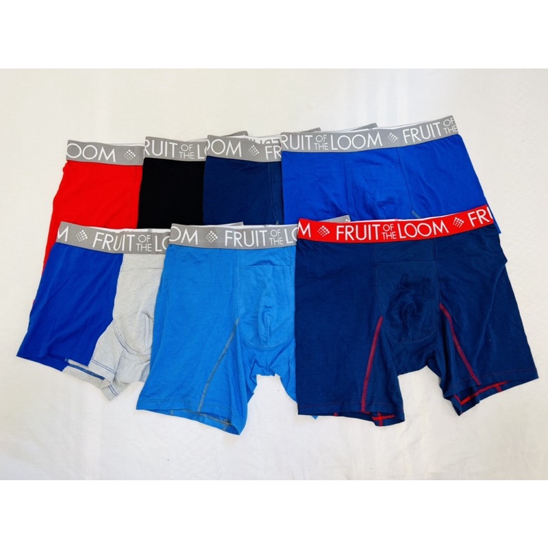 Combo 3-5-7 pcs quần sịp boxer nam fruit of the loom,chất liệu 90%cotton 10%spandex co giản 4 chiều,thoáng mát