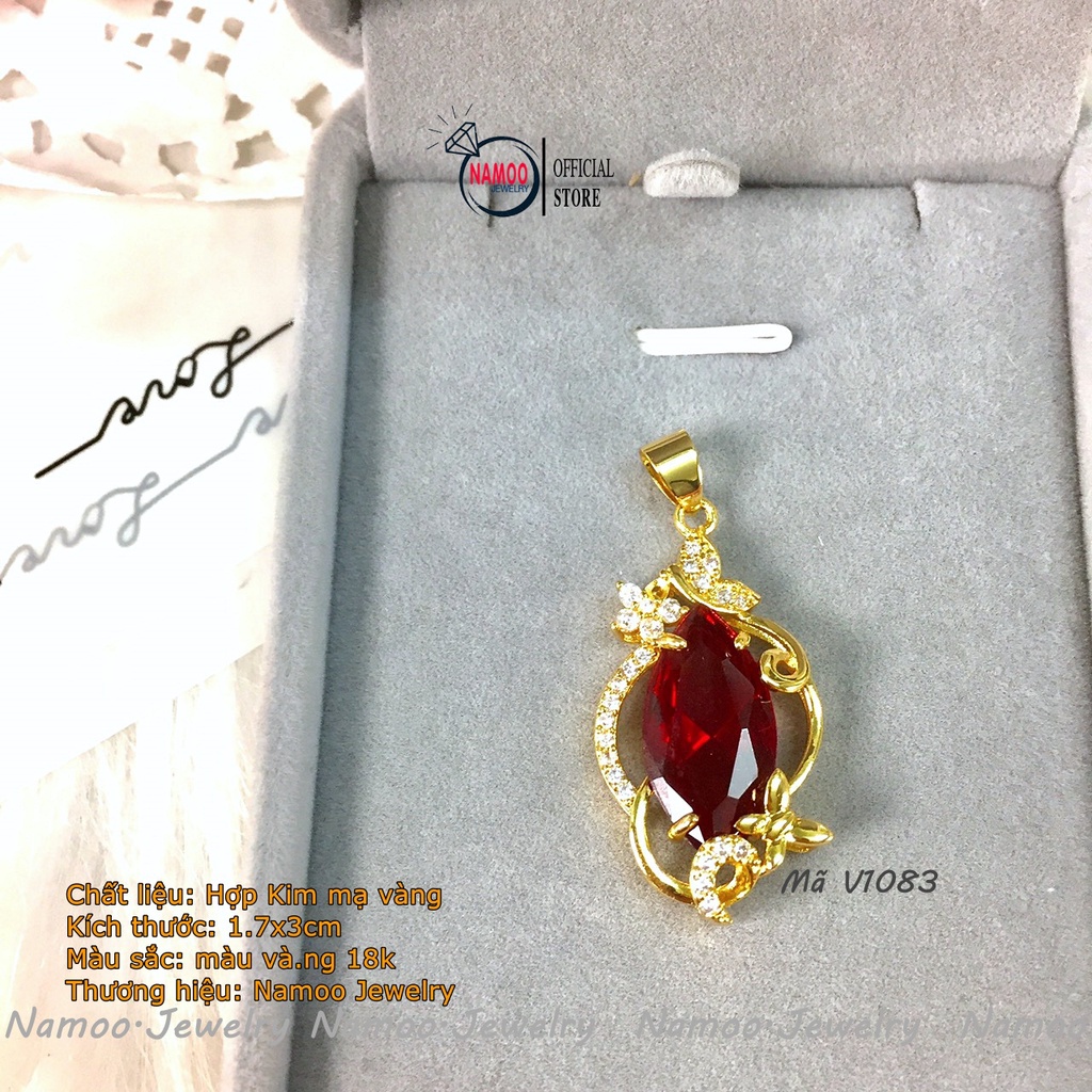 Mặt Dây Chuyền V1083 Khảm Đá Tinh Xảo, Phong Cách Trẻ Trung Cho Nữ Namoo Jewelry