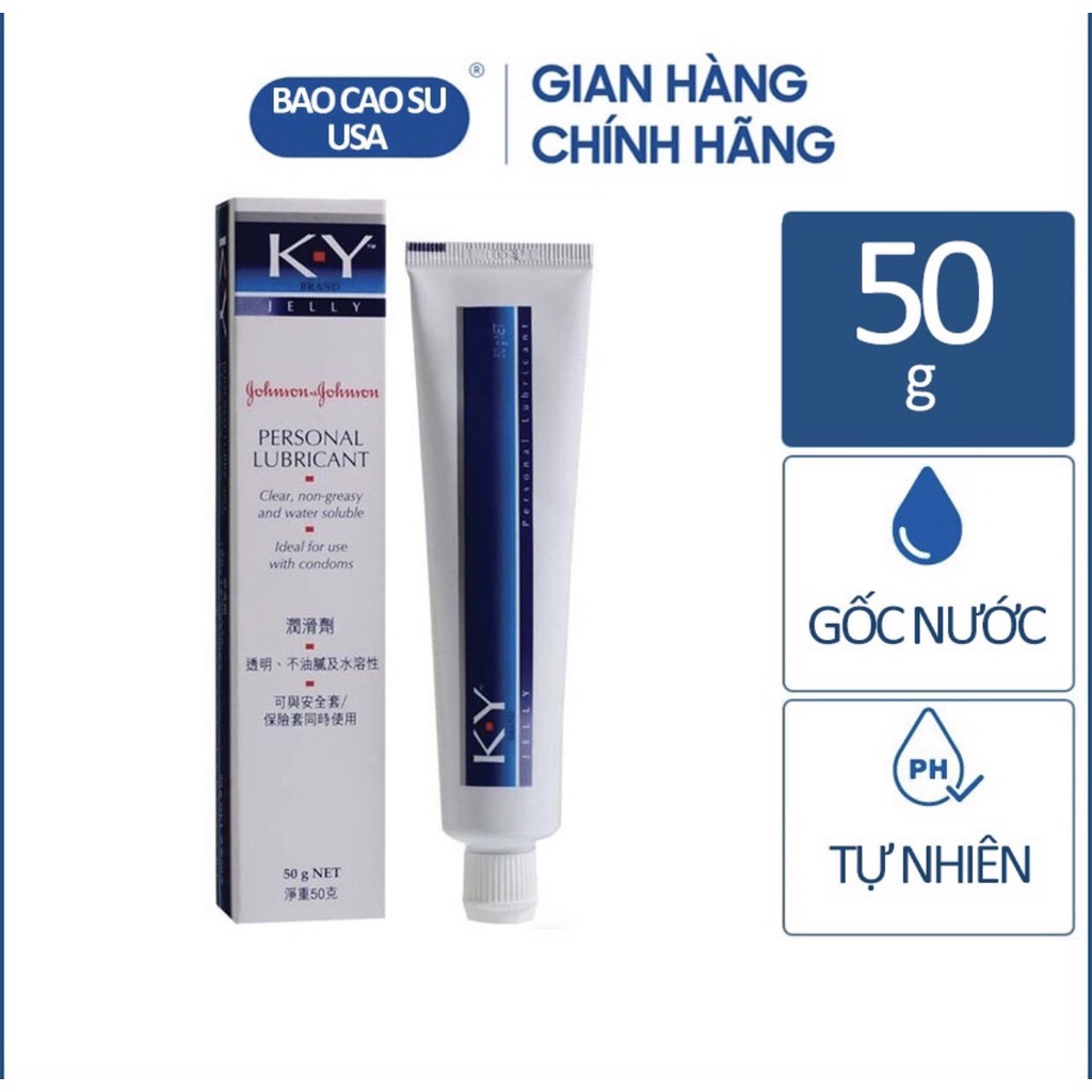 Gel Bôi Trơn KY 50ml Gốc Nước Tuýp Gel Massage Lâu Khô Đậm Đặc