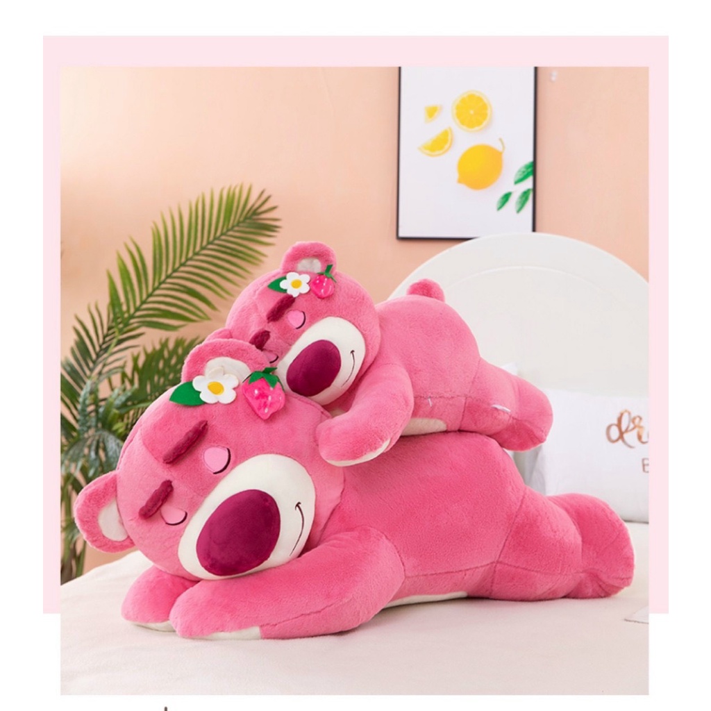 Gấu Dâu Tây To - Gấu Bông Teddy ngồi 1m siêu to khổng lồ cực mịn hàng nhập khẩu - Quà tặng thú bông