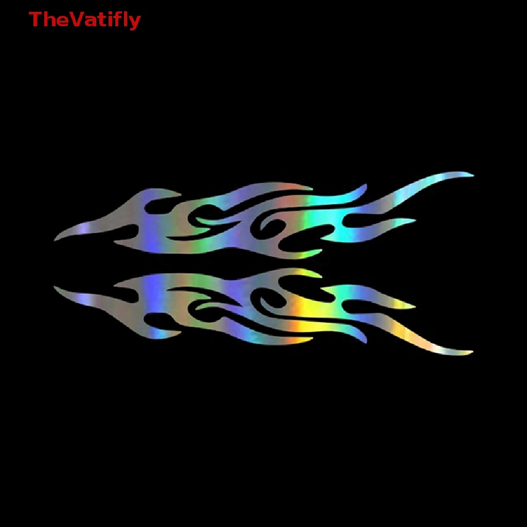 Bộ 2 Miếng Dán Phản Quang 40cm Họa Tiết Ngọn Lửa Cho Xe Hơi