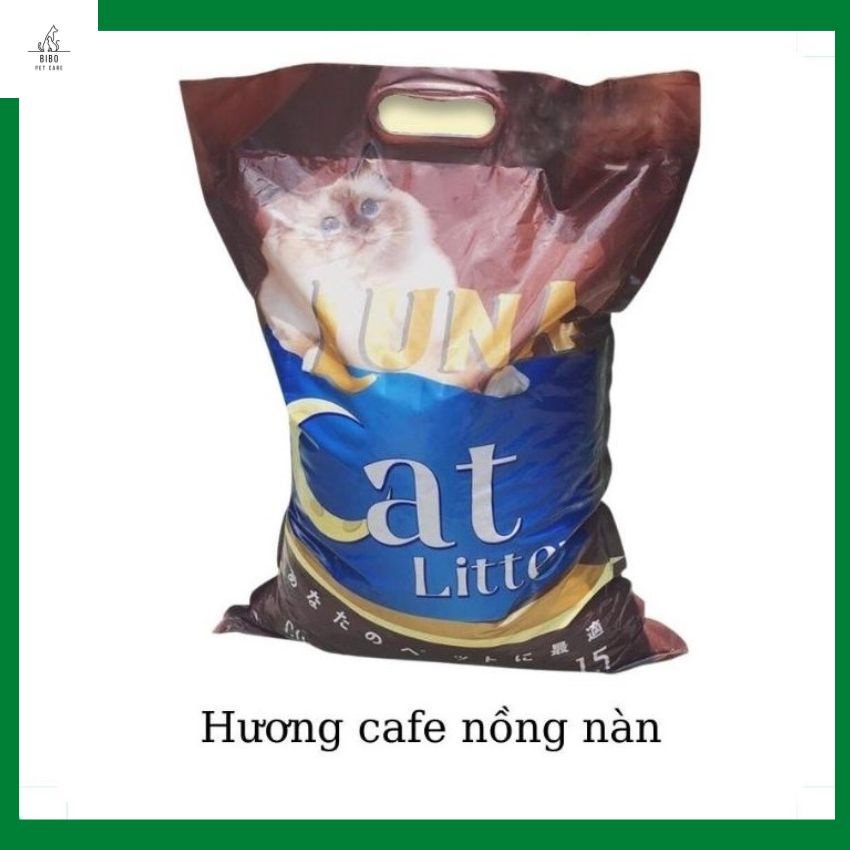 Cát vệ sinh cho mèo Luna Cat Litter 9L mùi chanh táo cà phê lavender tải vón tốt, ít bụi, khử mùi tốt thấm hút nhanh