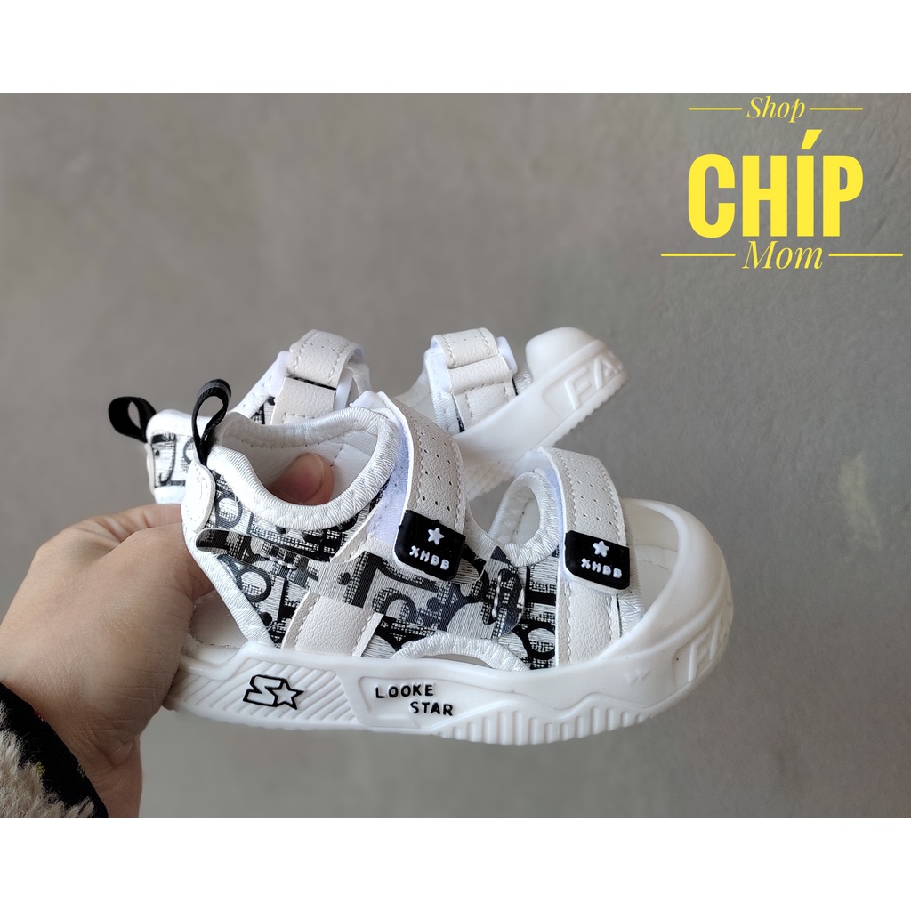 sandal bé trai dép quai hậu cho bé có chống vấp bảo vệ chân quai dán đế chống trượt kiểu dáng thể thao 606