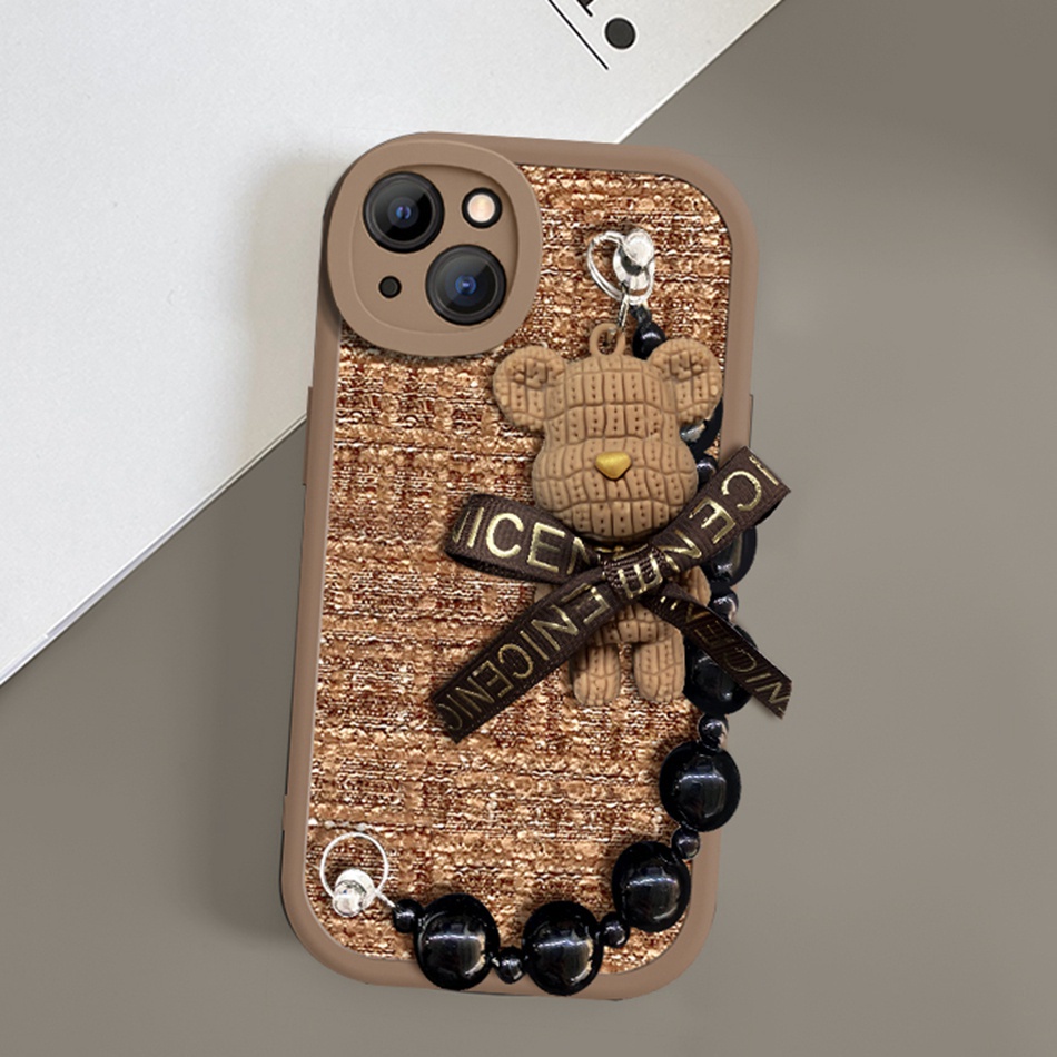 Ốp Điện Thoại Vải Mềm Hình Gấu 3D Cho iPhone 11 12 13 14 Pro MAX 11Pro 12Pro 13Pro 6 6S 7 8 Plus X XR XS MAX SE 2020 2022