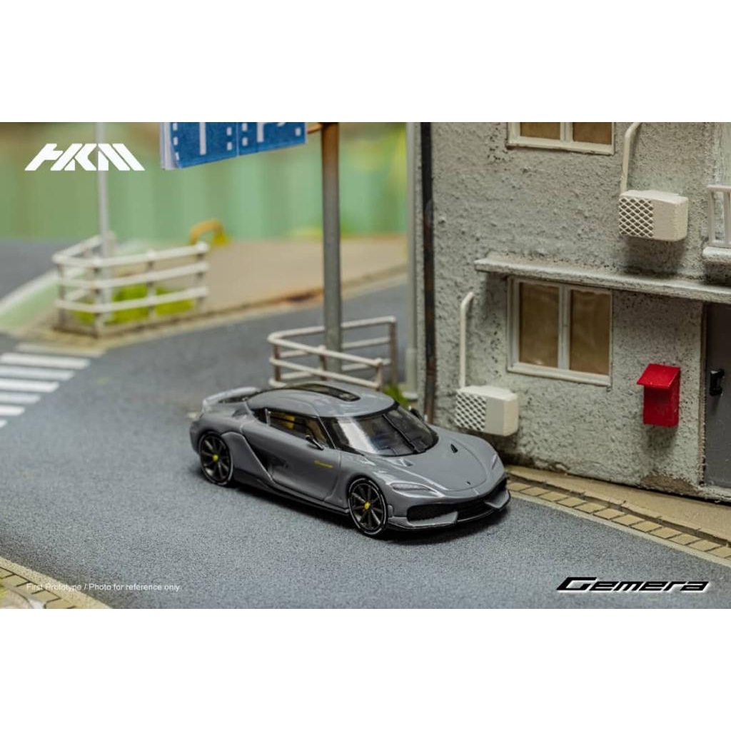 Mô Hình 1:64 HKM - Koenigsegg Gemera Supercar Grey Presentation Version