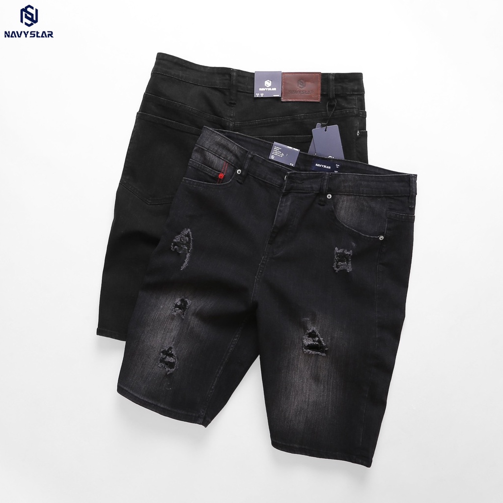 BIGSIZE NAM 80-140KG SHORT JEAN ĐEN  2BIG NAVY STAR