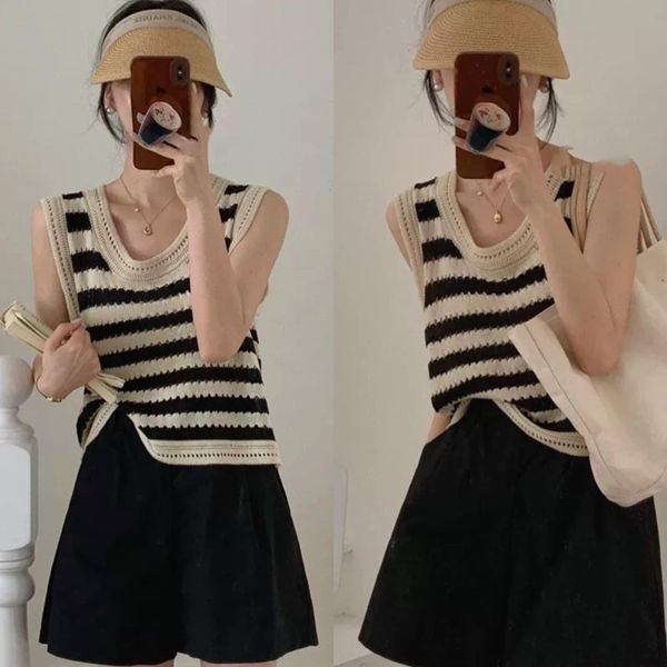 CroTop dệt kim kẻ